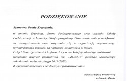 Podziękowania dla pana Krzysztofa