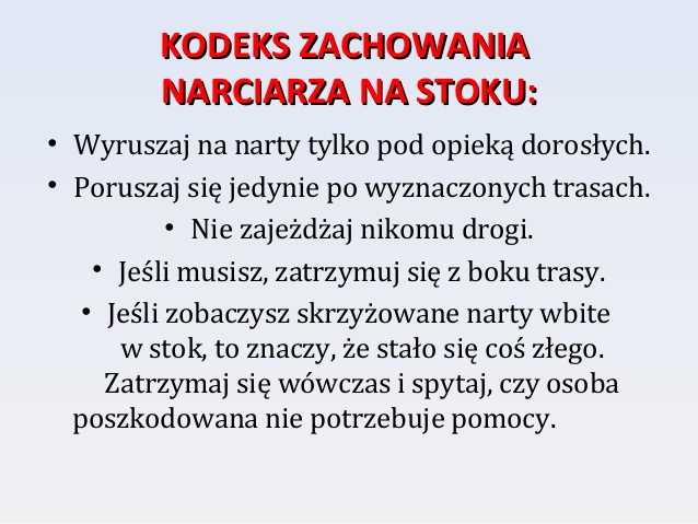 bezpieczeństwo na stoku